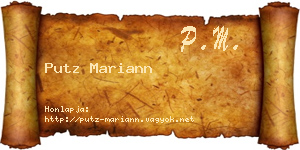 Putz Mariann névjegykártya