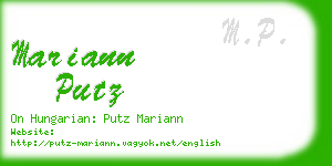 mariann putz business card